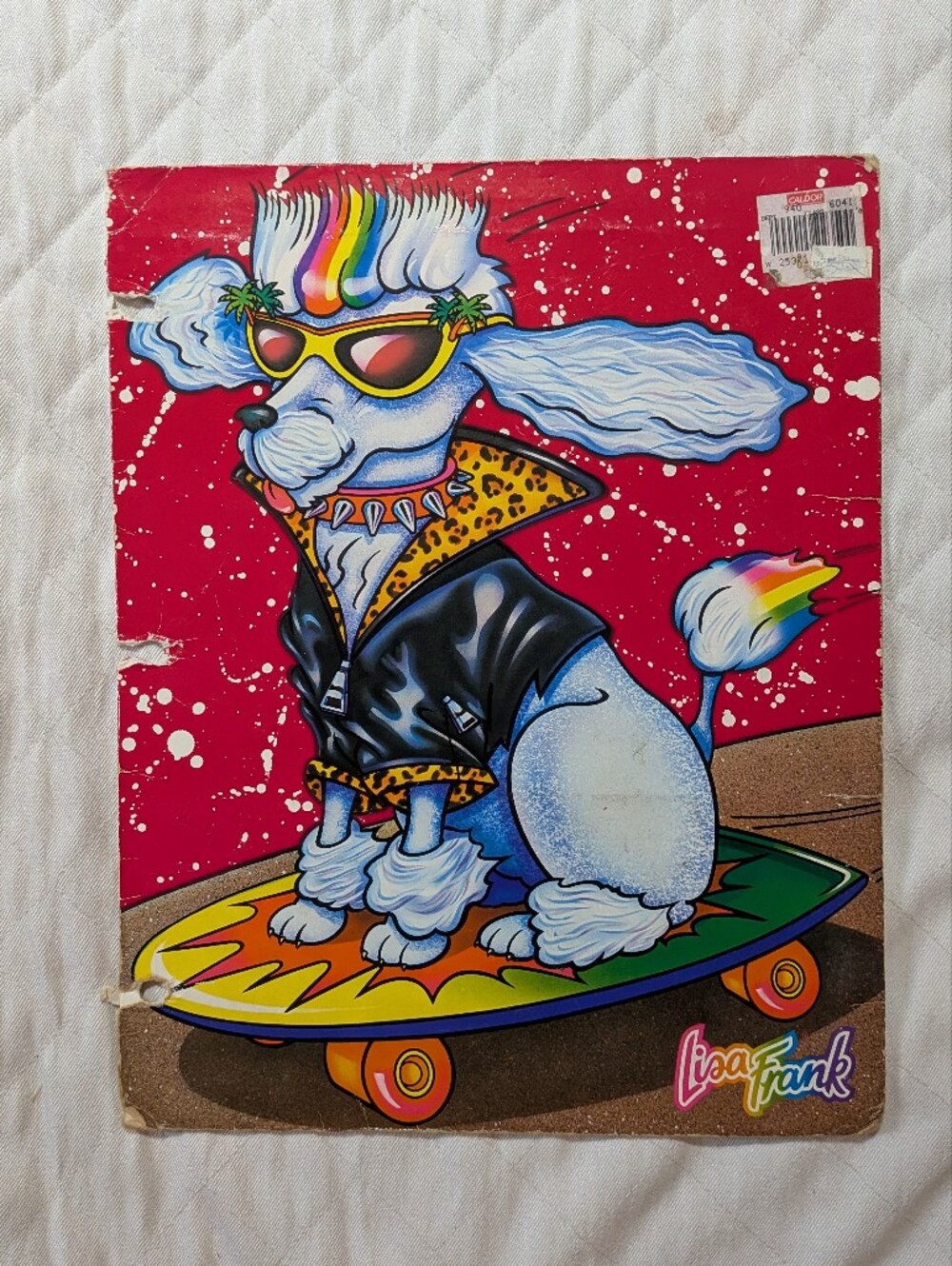 Vintage 90s Lisa Frank Trends Folder Poodle Skateboard Stuart Hall Collectible